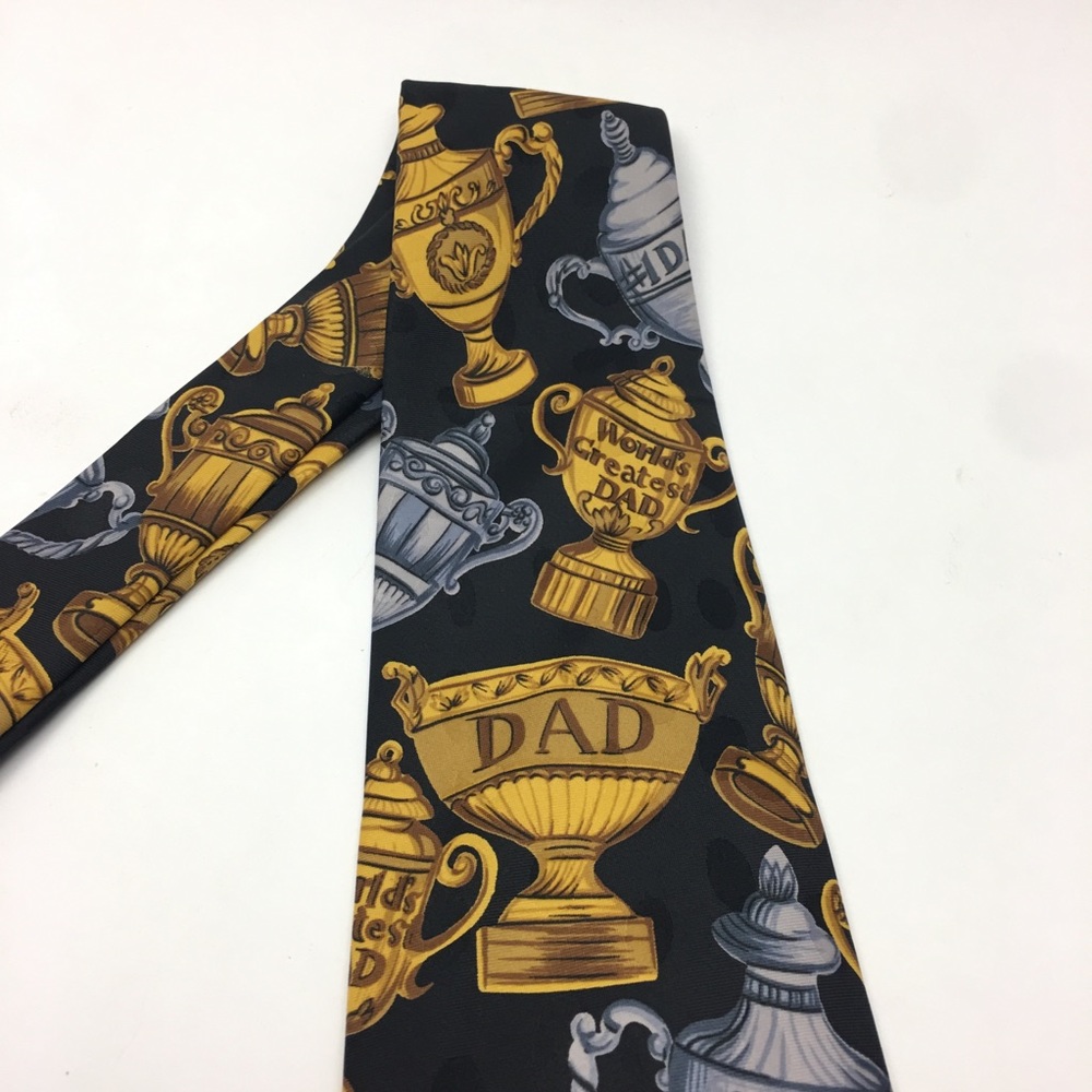Worlds Greatest Dad Trophy‎ Pattern Mens Necktie - Picture 5 of 7